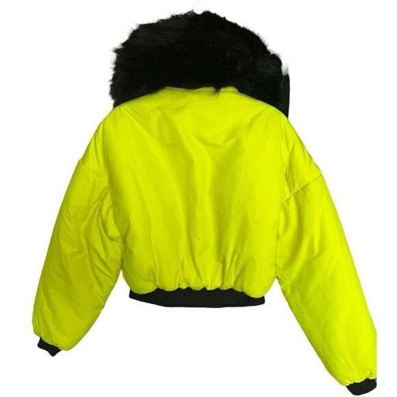 I.AM.GIA Neon Fur Bomber Cropped Cute Jacket Size XS. - Picture 4 of 10